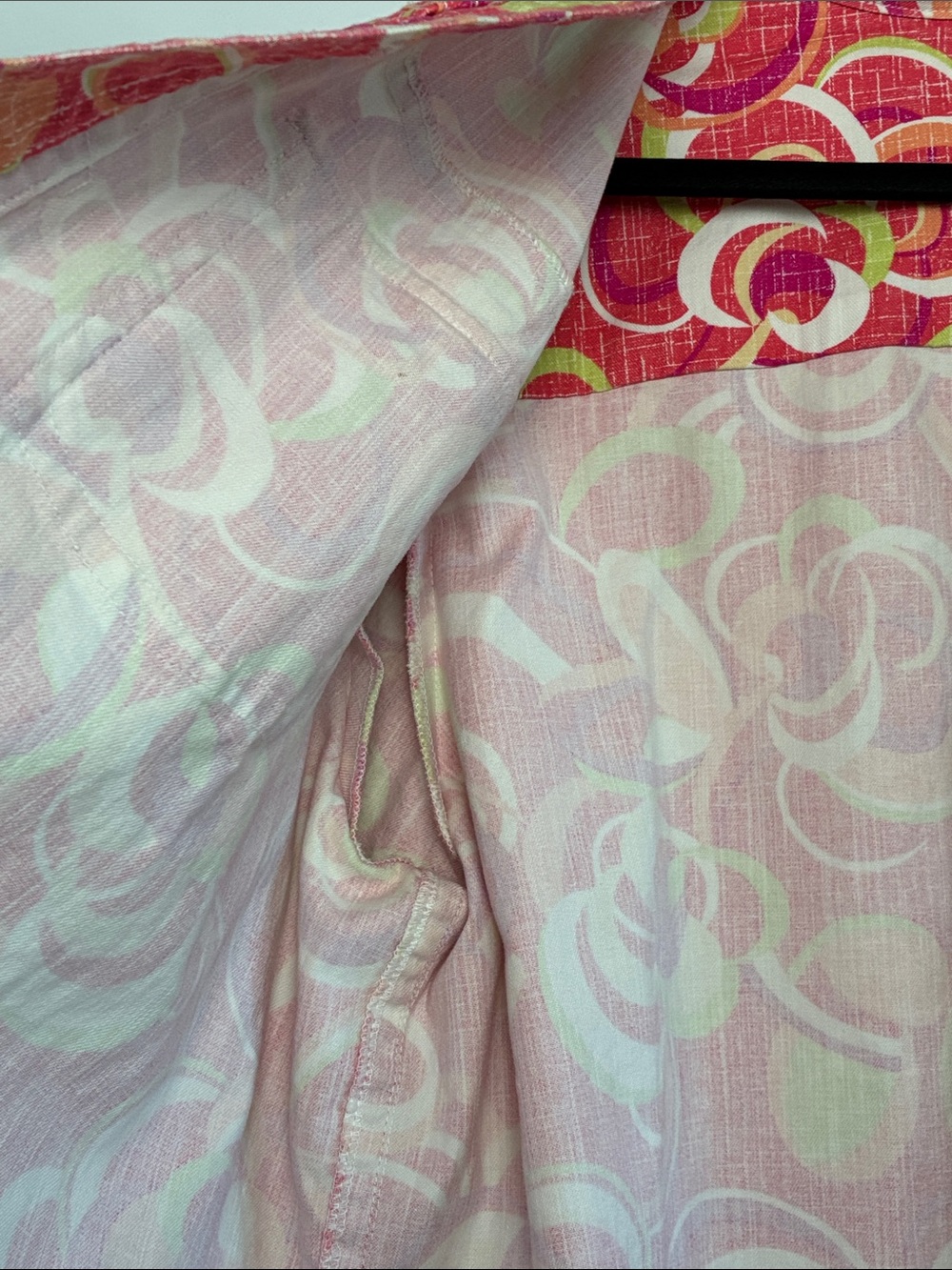Ruby Rd. Pink Multi-Color Floral Jean Jacket 3/4 Sleeve - Picture 6 of 8